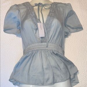 American Eagle Outfitters Blue Blouse with Elegant Design